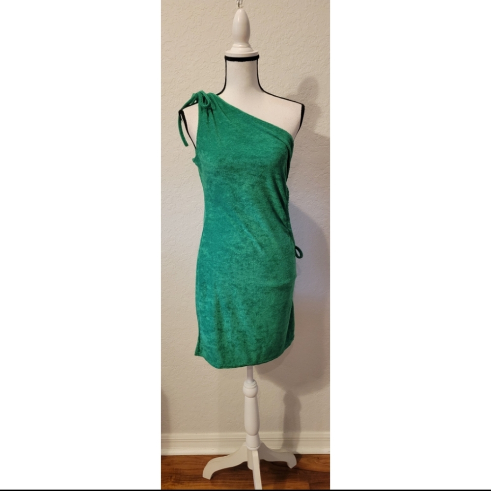 Green OneShoulder Towel Dress